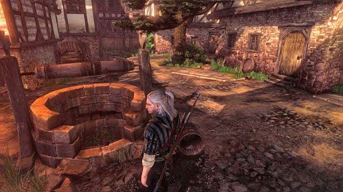 Nieopodal zauważysz studnię, której pilnuje trzech żołnierzy - Do świątyni | Prolog - zadania główne w Wiedźmin 2 Zabójcy Królów - Wiedźmin 2: Zabójcy Królów - poradnik do gry