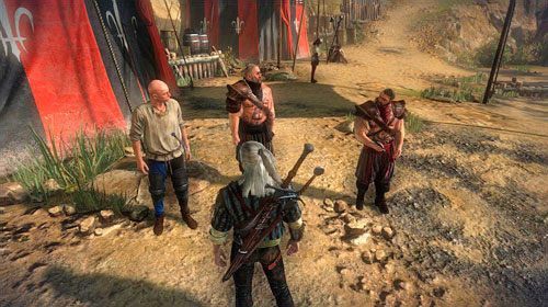 W obozie natkniesz się na grupę trzech mężczyzn - Serce Melitele | Prolog - zadania poboczne w Wiedźmin 2 Zabójcy Królów - Wiedźmin 2: Zabójcy Królów - poradnik do gry