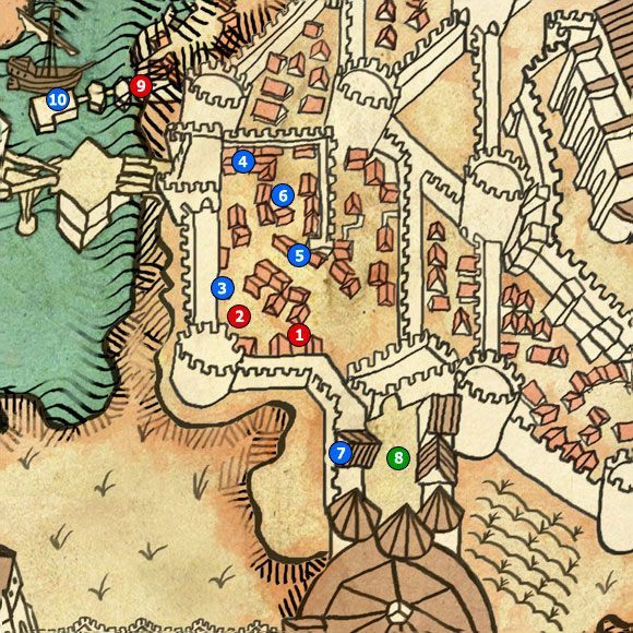 1 - M3; M4 - Podgrodzie zamku La Valetteów i Podziemia na podgrodziu | Prolog - mapy - Wiedźmin 2: Zabójcy Królów - poradnik do gry