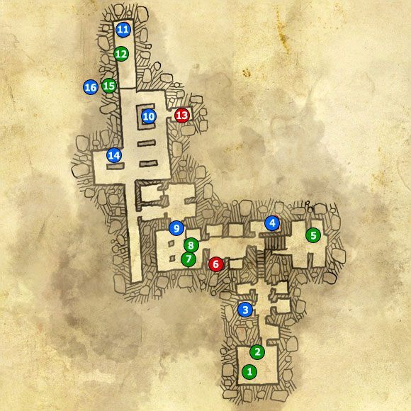 1 - M5; M6 - Lochy Zamku La Valette i Piwnica w lochach zamku | Prolog - mapy - Wiedźmin 2: Zabójcy Królów - poradnik do gry