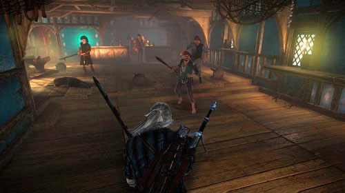 Wewnątrz karczmy zastaniesz Jaskra, który będzie bronił niewinnych elfów przed miejscową ludnością oskarżającą wszystkie żyjące elfy o złą sytuację w mieście - Gdzie jest Triss Merigold? | Akt 1 - zadania główne w Wiedźmin 2 Zabójcy Królów - Wiedźmin 2: Zabójcy Królów - poradnik do gry