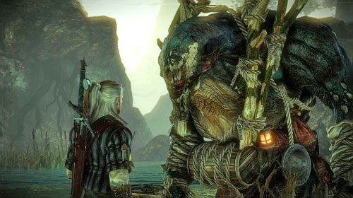 Do legowiska trolla (M8, 6) zejdziesz po półkach skalnych przy zniszczonym moście - w oddali zauważysz siedzącego tam stwora - Kłopoty z trollem (kroki 1 - 3) | Akt 1 - zadania poboczne w Wiedźmin 2 - Wiedźmin 2: Zabójcy Królów - poradnik do gry