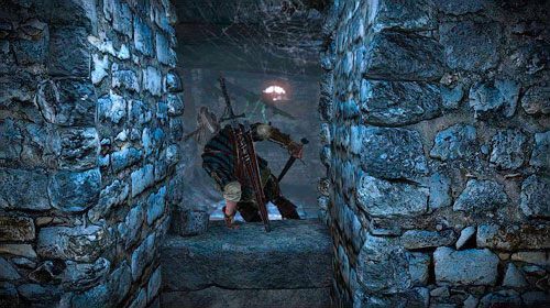 Przejście po prawej jest niemożliwe z uwagi na ogień, przejdź więc do końca korytarza - W szponach szaleństwa (kroki 1 - 5) | Akt 1 - zadania poboczne w Wiedźmin 2 - Wiedźmin 2: Zabójcy Królów - poradnik do gry