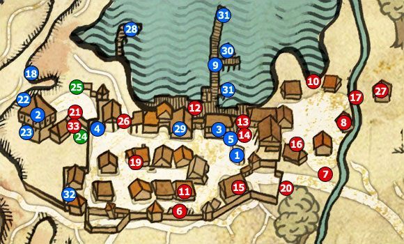 1 - M7; M8 - Flotsam i Okolice Flotsam | Akt 1 - mapy Wiedźmin 2 Zabójcy Królów - Wiedźmin 2: Zabójcy Królów - poradnik do gry