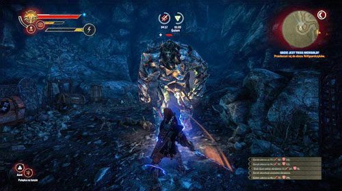 Możesz, aczkolwiek nie musisz, zmierzyć się z Golemem (M21, 2) - tuż przed bramką znajdziesz magiczny krąg - Gdzie jest Triss Merigold? (kroki 8 - 10) | Akt 2 - Iorweth - zadania główne - Wiedźmin 2: Zabójcy Królów - poradnik do gry
