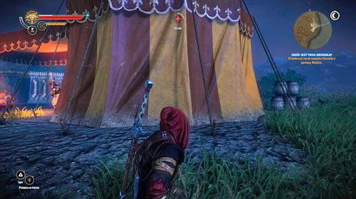 Przejdź dalej na prawo, za główny namiot - Gdzie jest Triss Merigold? (kroki 11 - 14) | Akt 2 - Iorweth - zadania główne - Wiedźmin 2: Zabójcy Królów - poradnik do gry