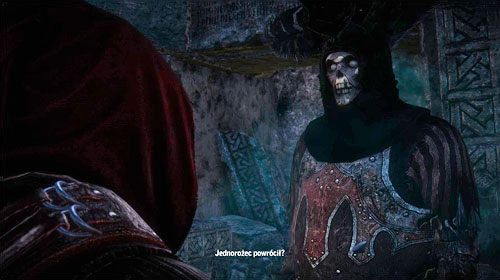 Upiór zada Ci kilka pytań, by zweryfikować, czy mówisz prawdę - Symbol śmierci; Symbol nienawiści | Akt 2 - Iorweth - zadania główne - Wiedźmin 2: Zabójcy Królów - poradnik do gry