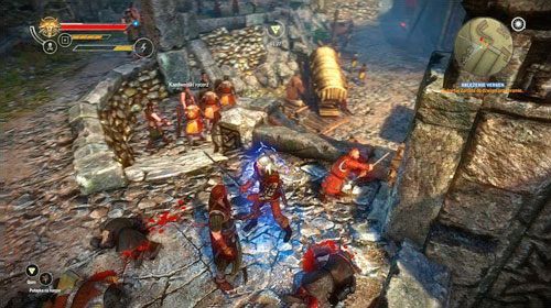 Ostatnim etapem zadania będzie eskortowanie Zoltana do dźwigni (M15, 28), przy pomocy której zamknie bramę - Oblężenie Vergen | Akt 2 - Iorweth - zadania główne w Wiedźmin 2 Zabójcy Królów - Wiedźmin 2: Zabójcy Królów - poradnik do gry