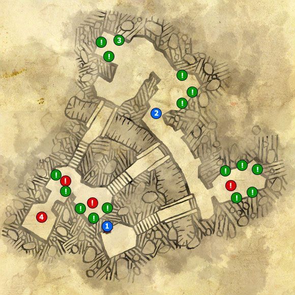 1 - M17; M18 - Legowisko harpii i Krasnoludzkie katakumby | Akt 2 - Iorweth - mapy - Wiedźmin 2: Zabójcy Królów - poradnik do gry
