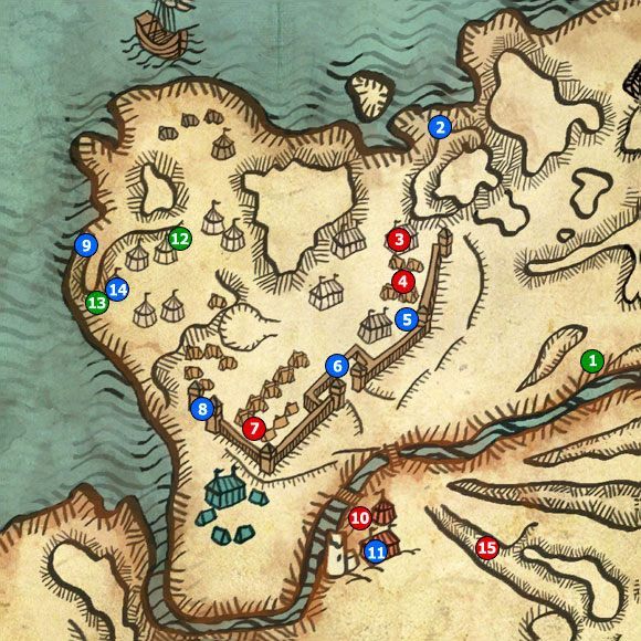 1 - M19; M20 - Obóz Henselta i Podziemia starej wieży | Akt 2 - Iorweth - mapy - Wiedźmin 2: Zabójcy Królów - poradnik do gry