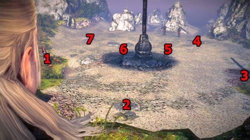 Jeśli przyglądniesz się otrzymanemu od Detmolda grimuarowi, zauważysz tam narysowaną ścieżkę na czaszce, połączoną czerwonymi punktami - Klątwa krwi (kroki 8 - 17) | Akt 2 - Roche - zadania główne w Wiedźmin 2 - Wiedźmin 2: Zabójcy Królów - poradnik do gry