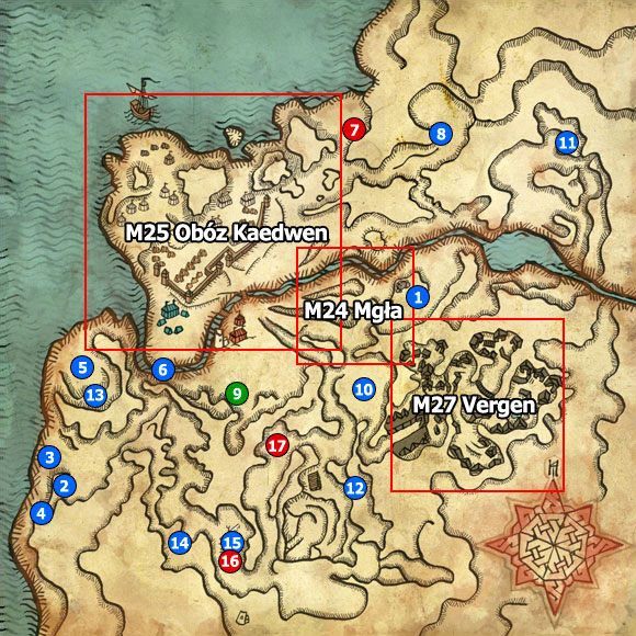 1 - M23; M24 - Dolina Pontaru i Mgła | Akt 2 - Roche - mapy Wiedźmin 2 - Wiedźmin 2: Zabójcy Królów - poradnik do gry