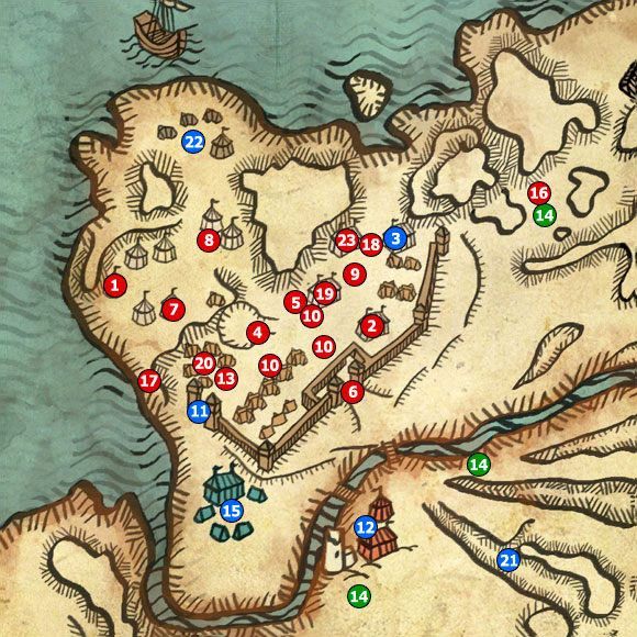 1 - M25; M26 - Obóz Kaedwen i Podziemia starej wieży | Akt 2 - Roche - mapy - Wiedźmin 2: Zabójcy Królów - poradnik do gry