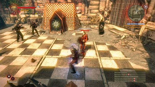 W obozie (M31, 27) zostaniesz zatrzymany przez Renualda - niestety Twój jeniec nie zrobi na nim żadnego wrażenia, ambasador zginie, a Ty staniesz przeciwko sześciu żołnierzom - Gdzie jest Triss Merigold? | Akt 3 - zadania główne - wspólne | Wiedźmin 2 - Wiedźmin 2: Zabójcy Królów - poradnik do gry