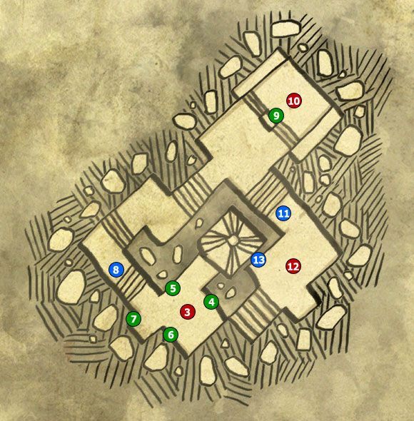 Nim przejdziesz przez pierwsze drzwi wyciągnij od razu srebrny miecz i aktywuj znak Quen, czeka Cię bowiem walka z trzema Bruxami [#3] - Tajemnice Loc Muinne (krok 1) | Akt 3 - zadania poboczne - Iorweth | Wiedźmin 2 - Wiedźmin 2: Zabójcy Królów - poradnik do gry