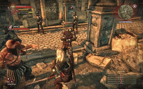 Udaj się w okolice amfiteatru, gdzie natrafisz na wspomnianych szantażystów [#3] - Pacta sunt servanda | Akt 3 - zadania poboczne - Roche | Wiedźmin 2 - Wiedźmin 2: Zabójcy Królów - poradnik do gry