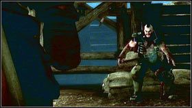 Po dłuższym marszu i stoczeniu kilku walk, dotrzemy do otwartej bramy [1], za którą czeka nas walka z przywódcą bandytów - Sakerem [2] - Przywódcy i zwolennicy | Opis przejścia Fable 3 - Fable III - poradnik do gry