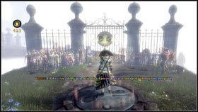 Po zabiciu ostatniego wilkołaka, oglądamy cut-scenke [1], podpisujemy kolejną obietnicę i teleportujemy się na Drogę do Władzy [2] - Ruch oporu z Bowerstone | Opis przejścia Fable 3 - Fable III - poradnik do gry