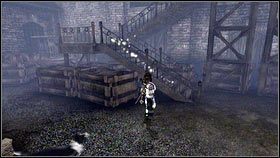 Podczas walki najlepiej biegać wokół pobliskich bali siana [1], unikając w ten sposób koktajli Mołotowa - Millfields | Zadania poboczne Fable 3 - Fable III - poradnik do gry