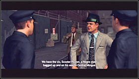 Podjedź do miejsca zbrodni, a doprowadzi to do automatycznego wyświetlenia scenki przerywnikowej #1 - Case 1 - Upon Reflection | Główne śledztwa w LA Noire - L.A. Noire - poradnik do gry