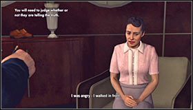 Przed Tobą pierwsze przesłuchanie i możesz liczyć na to, że gra będzie wyświetlała liczne podpowiedzi dotyczące sposobu jego przeprowadzenia - Case 4 - Buyer Beware (1) | Główne śledztwa w LA Noire - L.A. Noire - poradnik do gry