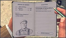 Zacznij od zadania pytania Purpose at scene (Cel pobytu na miejscu zdarzenia) #1 - Case 5 - The Drivers Seat (1) | Główne śledztwa w LA Noire - L.A. Noire - poradnik do gry