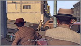 Wysiądź szybko z radiowozu i przystąp do ostrzeliwania gangsterów #1 - Case 7 - A Fallen Idol (3) | Główne śledztwa w LA Noire - L.A. Noire - poradnik do gry