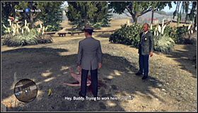 Ruszaj za Gonzalesem #1, a po kilku chwilach powinniście dotrzeć do miejsca, w którym porzucone zostało ciało - Case 9 - The Golden Butterfly (1) | Główne śledztwa w LA Noire - L.A. Noire - poradnik do gry