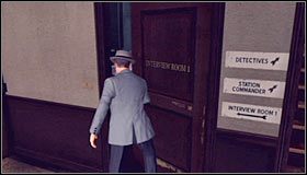 Wejdź na posterunek, dowiadując się, że podejrzani przebywają w oddzielnych pomieszczeniach - Case 9 - The Golden Butterfly (3) | Główne śledztwa w LA Noire - L.A. Noire - poradnik do gry