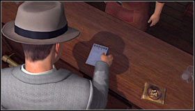 Rozmowę z barmanem rozpocznij od zadania pytania Last contact with victim (Ostatni kontakt z ofiarą) #1 - Case 11 - The White Shoe Slaying (2) | Główne śledztwa w LA Noire - L.A. Noire - poradnik do gry