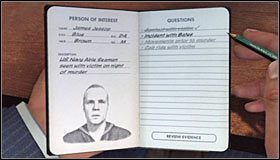 Pierwsze pytanie z listy to Contact with victim (Kontakt z ofiarą) #1 - Case 11 - The White Shoe Slaying (2) | Główne śledztwa w LA Noire - L.A. Noire - poradnik do gry