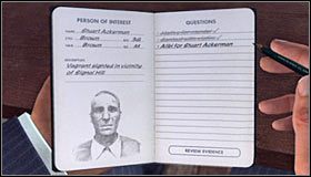 Po otrzymaniu dziwacznej odpowiedzi od Ackermana zadaj mu kolejne pytanie, czyli Contact with victim (Kontakt z ofiarą) #1 - Case 11 - The White Shoe Slaying (3) | Główne śledztwa w LA Noire - L.A. Noire - poradnik do gry