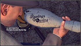 Na koniec zajmij się badaniem ustawionego po prawej piona do kręgli #1 - Case 12 - The Studio Secretary Murder (2) | Główne śledztwa w LA Noire - L.A. Noire - poradnik do gry