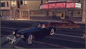 Już po przejechaniu kilkudziesięciu metrów i pokonaniu kilku prostych zakrętów powinniście zbliżyć się do auta Tiernana, w rezultacie czego podjedź od lewej strony, pozwalając swojemu partnerowi na przystąpienie do ostrzału #1 - Case 12 - The Studio Secretary Murder (3) | Główne śledztwa w LA Noire - L.A. Noire - poradnik do gry