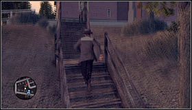 Po dotarciu do schodów wystarczy mieć wychyloną gałkę analogową w dół, a wszystkie czynności automatycznie będzie wykonywał główny bohater #1 - Case 12 - The Studio Secretary Murder (3) | Główne śledztwa w LA Noire - L.A. Noire - poradnik do gry