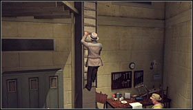 Po znalezieniu się na górnym balkoniku skręć w prawo, a następnie w lewo, wchodząc do znajdującego się tu pomieszczenia #1 - Case 13 - The Quarter Moon Murders (1) | Główne śledztwa w LA Noire - L.A. Noire - poradnik do gry