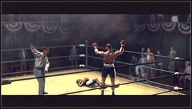 Rozdział ten rozpocznie się od dłuższej scenki przerywnikowej, w trakcie której wybierzesz się wraz ze swoim partnerem do hali bokserskiej American Legion celem obejrzenia głośnego pojedynku #1 - Case 15 - The Set Up (1) | Główne śledztwa w LA Noire - L.A. Noire - poradnik do gry