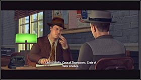 Ruszaj śladami swojego partnera i wejdź do prawego pomieszczenia #1 celem odbycia rozmowy z obecnym na komisariacie Caldwellem - Case 16 - Manifest Destiny (2) | Główne śledztwa w LA Noire - L.A. Noire - poradnik do gry