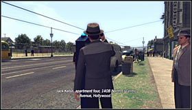 Podejdź do jednej z pobliskich budek telefonicznych #1 i skorzystaj z niej w celu skontaktowania się z centralą - Case 16 - Manifest Destiny (2) | Główne śledztwa w LA Noire - L.A. Noire - poradnik do gry