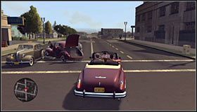 Znajdziesz się teraz na długiej prostej i jest to dobry moment na to żeby zbliżyć się do pojazdu bandytów, pozwalając tym samym na jego ostrzelanie #1 - Case 16 - Manifest Destiny (3) | Główne śledztwa w LA Noire - L.A. Noire - poradnik do gry