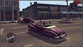 Przejedź teraz przez fragment zieleni, decydując się następnie na wjechanie pomiędzy budynki #1 - Case 16 - Manifest Destiny (3) | Główne śledztwa w LA Noire - L.A. Noire - poradnik do gry