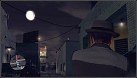 Po rozpoczęciu walk pozostań schowany za kontenerem na śmieci i przystąp do atakowania przeciwników rozstawionych wokół jednego z pojazdów #1 - Case 16 - Manifest Destiny (4) | Główne śledztwa w LA Noire - L.A. Noire - poradnik do gry