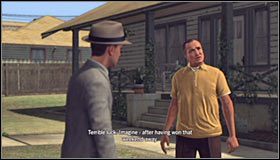 Możesz już podejść do stojącej niedaleko osoby #1, którą okaże się być Dudley Forman - Case 18 - A Walk in Elysian Fields (1) | Główne śledztwa w LA Noire - L.A. Noire - poradnik do gry