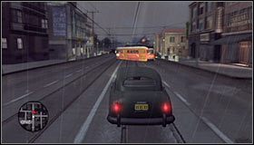 Istotne jest oczywiście to żeby widząc nadjeżdżające z naprzeciwka auta chować się za tramwajem - Case 18 - A Walk in Elysian Fields (2) | Główne śledztwa w LA Noire - L.A. Noire - poradnik do gry