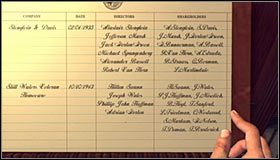 Wejdź w interakcję z pulpitem, dzięki czemu Kelso automatycznie wyciągnie właściwy rejestr spółek #1 - Case 20 - A Polite Invitation (2) | Główne śledztwa w LA Noire - L.A. Noire - poradnik do gry