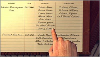 Przesuń ponownie kamerę w prawo i wybierz z drugiej strony nazwisko Courtneya Sheldona (powyższy screen), czyli jednego z byłych marines, którego miałeś już okazję wcześniej przesłuchać (grając jako Cole Phelps) - Case 20 - A Polite Invitation (2) | Główne śledztwa w LA Noire - L.A. Noire - poradnik do gry