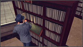 Udaj się na wprost i odszukaj rząd ksiąg zaczynających się na literę U #1 - Case 20 - A Polite Invitation (2) | Główne śledztwa w LA Noire - L.A. Noire - poradnik do gry