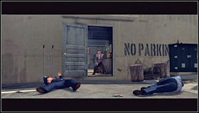 Po dotarciu na miejsce gra automatycznie wyświetli scenkę przerywnikową, ukazującą dosyć nieprzyjemną sytuację z udziałem osób podejrzanych o kradzież #1 - Army Surplus; Death Plunge | Przestępstwa w LA Noire - L.A. Noire - poradnik do gry