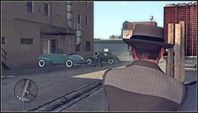 Drugi przeciwnik powinien skierować się z kolei w stronę lewego parkingu - Army Surplus; Death Plunge | Przestępstwa w LA Noire - L.A. Noire - poradnik do gry