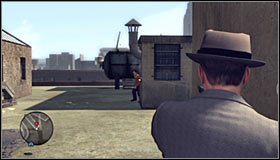 Tuż po skorzystaniu z drabiny pobiegnij w prawo, przebiegając po wąskim mostku #1 - Vengeful Ex; Running Battle | Przestępstwa w LA Noire - L.A. Noire - poradnik do gry